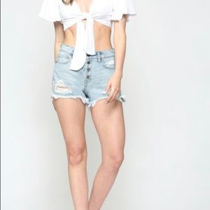Hidden Jeans Distressed Denim Shorts